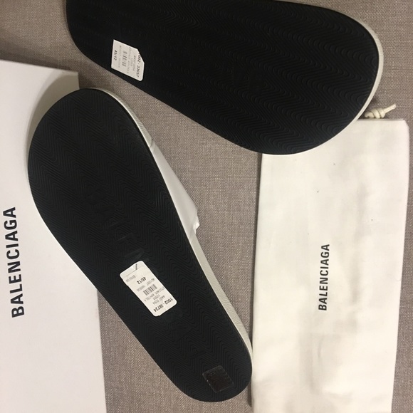 Balenciaga Men’s Lambskin Leather Slides 45/12 E main image 4